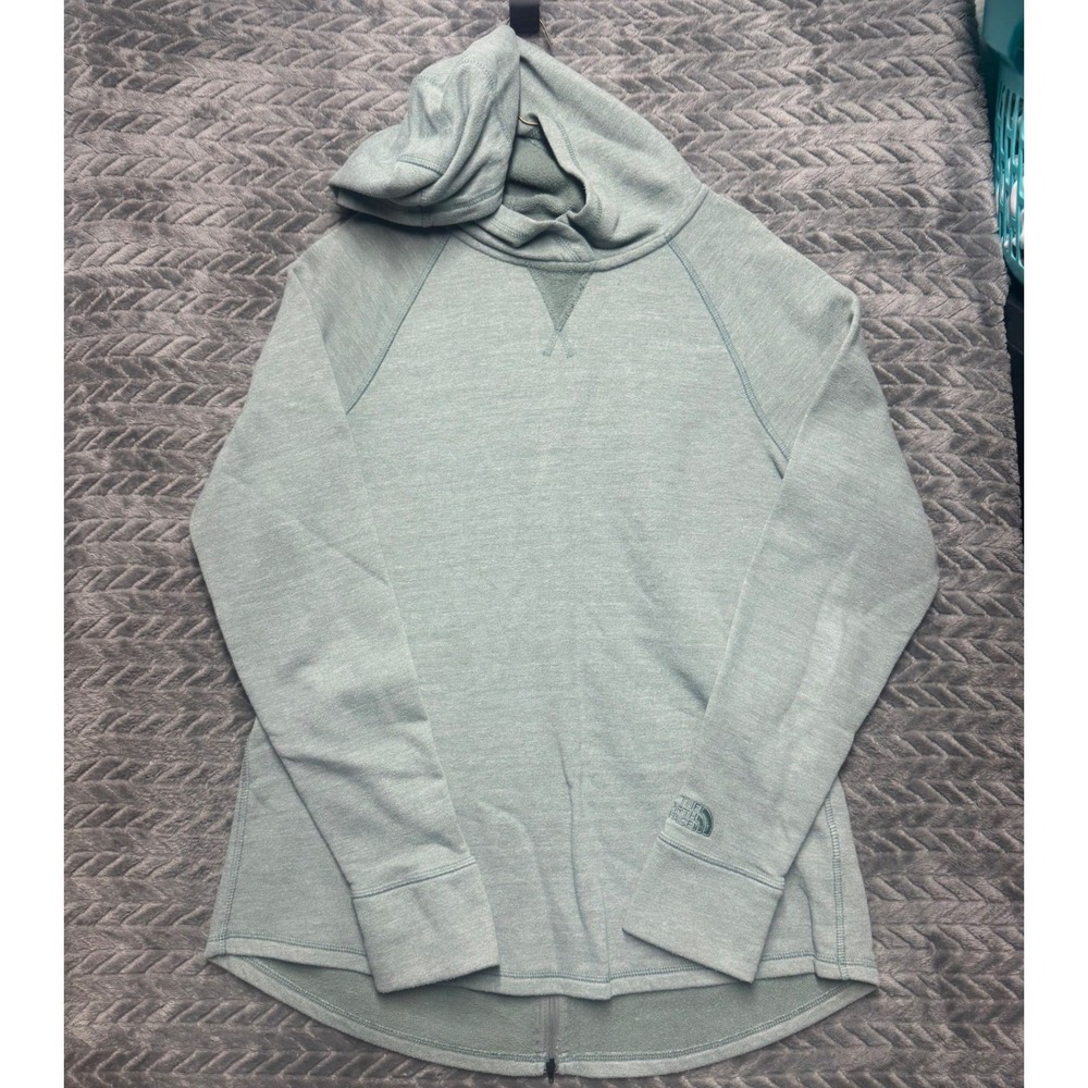 The North Face Hoodie Sage Green Heathered‎ Rear Zip Pullover Medium (1500)